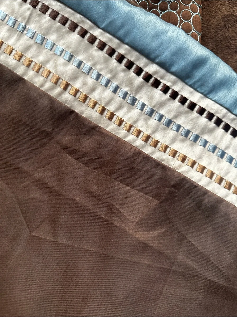 Avanti Premier Meadowland 6-Pc Towel Set - Java Brown & Blue (Shower Curtain Ava